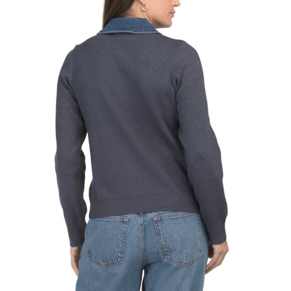 CYRUS Abyss Denim Collar Sweater - Picture 2 of 2